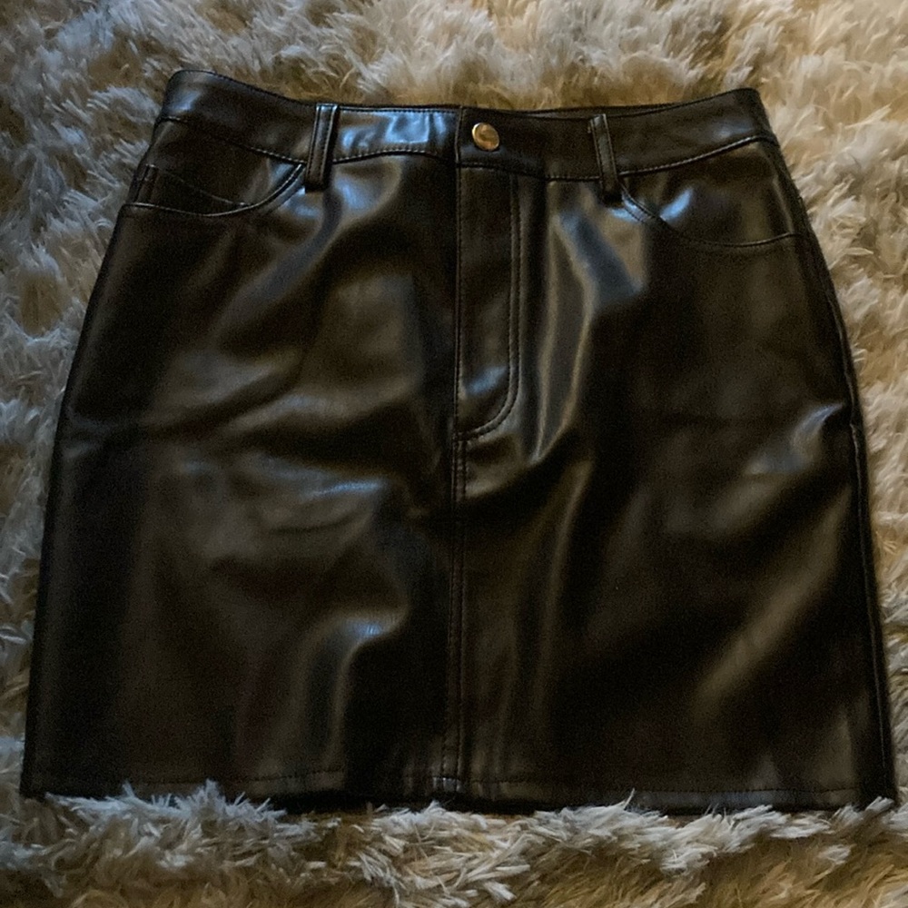 Faux leather skirt